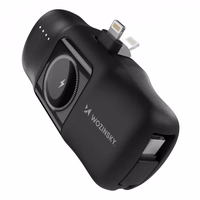 Power Bank Wozinsky "WF16-YLS" must (juhtmevaba laadimine 15W) + integreeritud Type-C ühendus