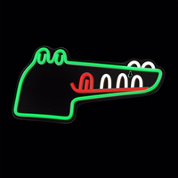 Neon PLEXI LED JURASSIC CROC roheline FLNJ03 Forever Light