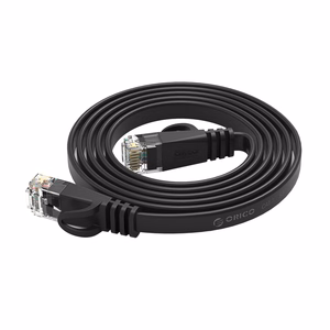 Orico PUG-C6B CAT6 1000Mbps RJ45 Ethernet võrgukaabel, lame LAN, 5m - must