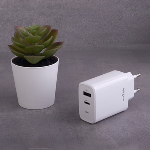 Maxlife MXTC-10-20AC PD QC laadija 1x USB-C 1x USB 20W valge