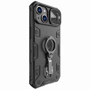 Nillkin CamShield Armor Pro Magnetic Case iPhone 14 Plus MagSafe soomustatud kaitsekaane statiivirõngas must