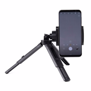 Mini statiivi selfipulga hoidik telefonile, kaamerale ja GoPro, 16-21 cm - must
