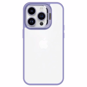 Tel Protect Kickstand Ümbris + camera glass (lens) jaoks Iphone 15 Pro light purple