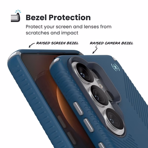 Speck Presidio2 Grip Magnet - Samsung Galaxy S26 Ultra MagSafe чехол (Deep Sea/Silver Metallic/Spell Blue)