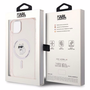 Karl Lagerfeld IML Choupette MagSafe ümbris jaoks iPhone 15 Plus - roosa