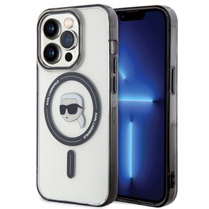 Karl Lagerfeld KLHMP15XHKHNOTK iPhone 15 Pro Max 6.7" прозрачный жёсткий чехол IML Karl`s Head MagSafe