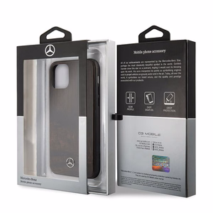 Mercedes Wood Line Rosewood ümbris iPhone 11 Pro Max'ile - pruun