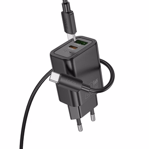 Phone Laadija Hoco USB A + USB C QC3.0 PD 3A 20W + Kaabel USB C to USB C N61 must