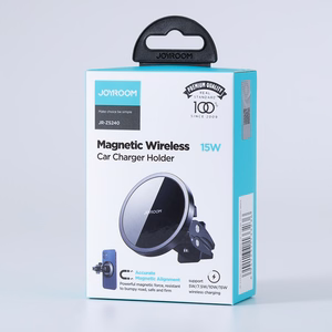 Joyroom Car Magnetic Hoidja Qi Juhtmevaba Inductive Laadija 15W (MagSafe Compatible jaoks iPhone) Must (JR-ZS240)
