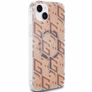 GUESS ümbris jaoks IPHONE 15 compatible with MagSafe GUHMP15SHGCUSTGW (IML GCUBE) brown