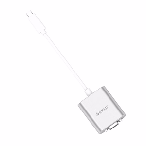 Orico PTAV adapter USB-C–VGA ja 3,5 mm, Full HD, 0,15 m – hõbedane