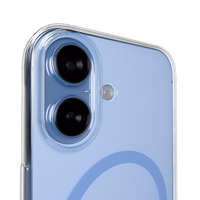 Puro Lite Mag TPU+PC Ümbris Compatible with MagSafe jaoks iPhone 17 - Läbipaistev with Sinine Ring