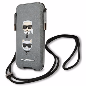 Karl Lagerfeld Saffiano Ikonik Karl&Choupette Head 6.1'' käekott - Hall