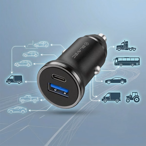 Blavec Автомобильное зарядное устройство BS-01B-C Road — USB + Type C — QC 3.0 18W PD 20W с кабелем Type C — Type C (CCBS01BCR-UCB) чёрный