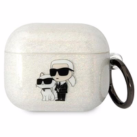 Karl Lagerfeld KLA3HNKCTGT Airpods 3 cover läbipaistev Gliter Karl&Choupette