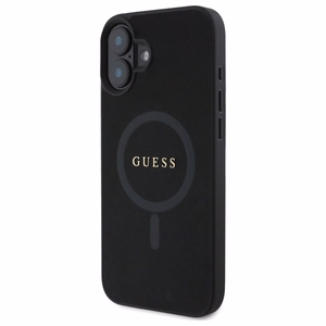 Guess Saffiano Classic Logo MagSafe ümbris jaoks iPhone 16 - must