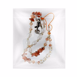 HAPPY Phone lanyard, Phone pendant / cord length 44cm (22cm in the loop) / on hand - oranž