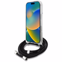 Karl Lagerfeld IML Crossbody Karl&Choupette Head Ümbris for iPhone 16 Pro Max - valge