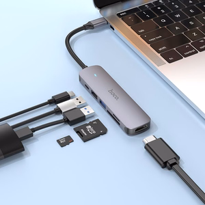 Adapter HB28 Type-C multi-function converter HDMI+USB3.0+USB2.0+SD+TF+PD hall