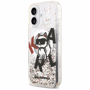 Karl Lagerfeld Liquid Glitter Choupette Logo MagSafe Ümbris jaoks iPhone 17 - Clear