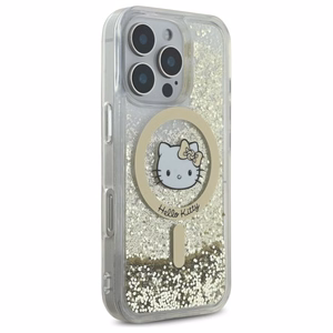 Hello Kitty Liquid Glitter Fever MagSafe iPhone 16 Pro Ümbris - Kuldne