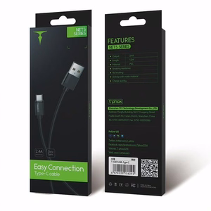 CABLE T-PHOX NETS TYPE-C BLACK 3A ; PVC ; 2M