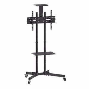 Manhattan TV ja monitori ratastega alus 1 ekraanile, 37–65", must, VESA 200x200–600x400 mm, maks. 40 kg