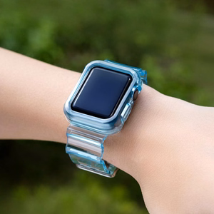 Silicone Band Strap Bracelet Case Strap Light Set for Apple Watch 40mm - Blue