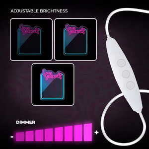Neon MIRROR LED LOVE YOURSELF türkīis roosa FMNE01 Forever Light