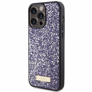 Guess Rhinestone Metal Logo ümbris jaoks iPhone 15 Pro Max - roosa