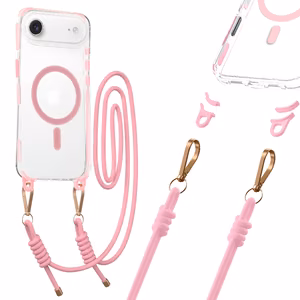 Tel Protect Strap Clear Ümbris jaoks Iphone 17 Air roosa