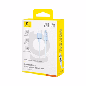 Baseus Gem USB-A kuni Lightning 2.4A kiirlaadimiskaabel 2 m, sinine