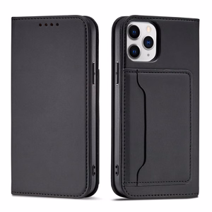 Magnetkaardi ümbris iPhone 12 Pro Max kott Kaardipesa Rahakott Kaardihoidja Must