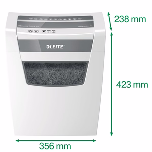 Leitz IQ Home Office P-4 paberipurustaja, tükeldav lõige, 22 cm, valge
