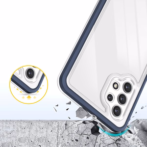 Läbipaistev 3in1 ümbris Samsung Galaxy A72 4G Frame Gel Cover Sinine