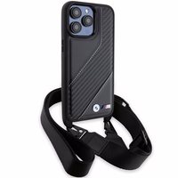 BMW M Edition Carbon Stripe & Strap ümbris jaoks iPhone 15 Pro Max - must