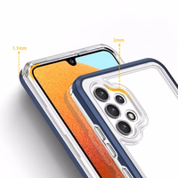 Läbipaistev 3in1 ümbris Samsung Galaxy A72 4G Frame Gel Cover Sinine