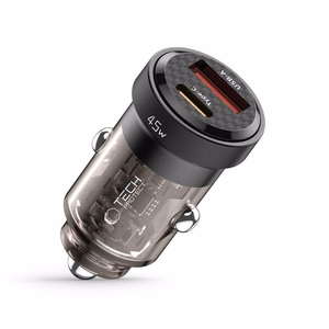 Tech-Protect CC45W Car Laadija USB-C PD 45W / USB-A QC 3.0 - must