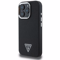 Guess Grained Triangle MagSafe ümbris jaoks iPhone 16 Pro - must