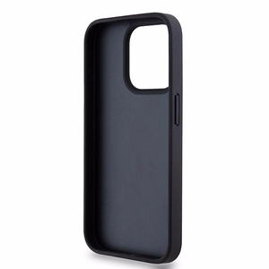 DKNY Leather Mono Stripe & Metal Logo чехол для iPhone 15 Pro Max - чёрный