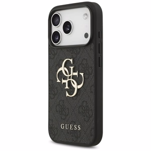 Guess PU 4G Metal Logo ümbris Apple iPhone 18 Pro telefonile, hall