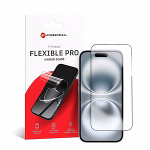 Hybrid glass to iPhone 16 PLUS Forcell Flexible 5D must