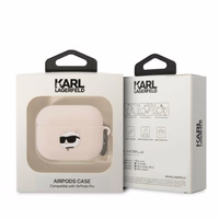 Karl Lagerfeld KLAPRUNCHP AirPods Pro cover roosa/roosa Silicone Choupette Head 3D