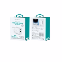 Devia seinalaadija Smart PD 1x USB-C 1x USB 20W valge