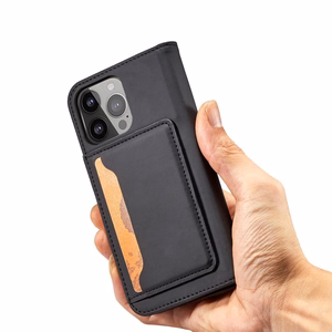 Magnetkaardi ümbris iPhone 13 Pro Max kott Kaardipesa Rahakott Kaardihoidja Must