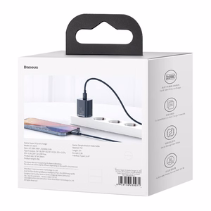Baseus Super Si Quick Laadija 1C 20W with USB-C kaabel jaoks Lightning 1m (sinine)