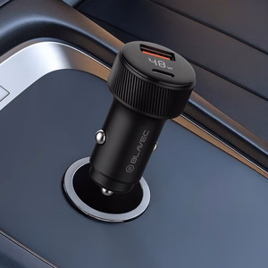 Blavec Автомобильное зарядное устройство BS-04B-C Volt — USB + Type C — QC 3.0 18W PD 30W с кабелем Type C — Type C (CCBS04BCV-UCB) чёрный