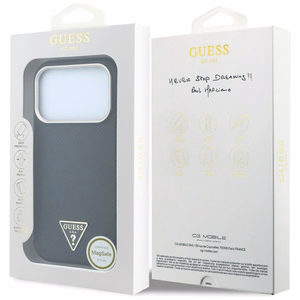 Guess Kevlar Triangle Logo MagSafe ümbris mudelile iPhone 17 Pro / 18 Pro – värv: must