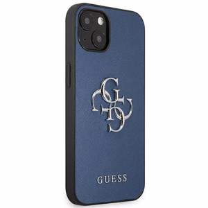 Guess GUHCP13SSA4GSBL iPhone 13 mini 5.4" sinine/sinine kõvakott Saffiano 4G metallist logo