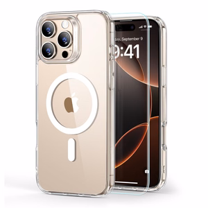 Чехол ESR Classic Hybrid Halolock MagSafe + закалённое стекло для iPhone 16 Pro Max - прозрачный